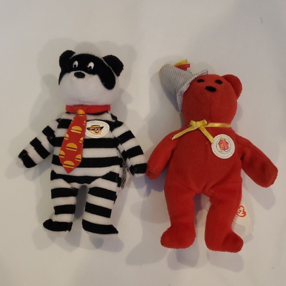 (2) Ty-McDonald's 25th Special Ed. Red & Black/White  Stuffed Animals Collection